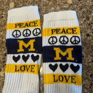 Peace Love UofM crew socks thumbnail 3