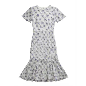 Petal + Pup Dress Womens Large‎ Blue Floral Bonita Shirred Frill Bodycon Midi thumbnail 3