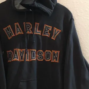 Port Authority Custom One of a kind Harley Davidson black orange baggy fit hoodie sweatshirt long sleeve biker motorcycle thumbnail 2