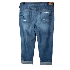 American Eagle Boy Crop Jeans Women's 10 Distressed Medium Wash Baggy Relaxed thumbnail 5