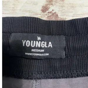 YoungLA Grey Camo French Terry Bodybuilding Shorts Women's Size Medium Gray thumbnail 3