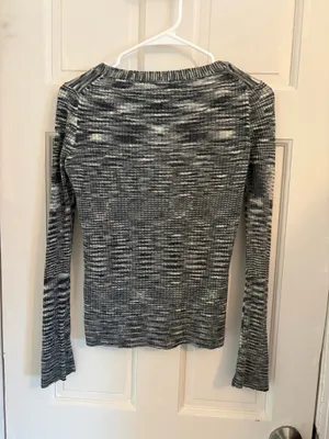 Free People Henley Top Wool Blend Deep V-neck size medium Y2K thumbnail 2