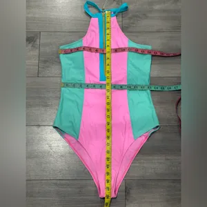 🆕 Pink and Green Women's Swimsuit Size M thumbnail 3
