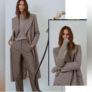 Veronica Beard Nalida Overcoat Grey Size 6 Wool Cashmere Long Cardigan Coat thumbnail 3