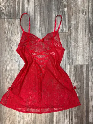 Victoria’s Secret Red Lace Babydoll Chemise Slip | Size Small thumbnail 7