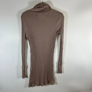 Free People Beach Ribbed Turtleneck Top Mauve Brown Long Sleeve‎ Knit Tunic LG thumbnail 7