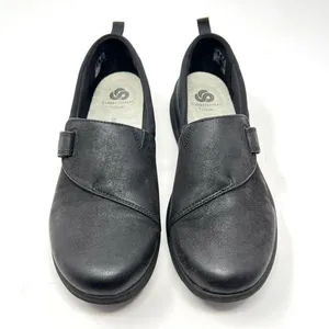 Clarks Cloudsteppers Black Sillian 2.0 Ease Adjustable Strap Slip On Shoes 7.5 thumbnail 3