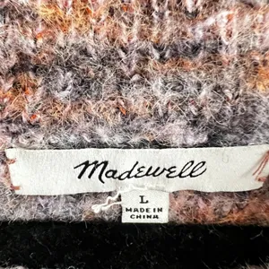 Madewell Space-Dyed Crop Pullover Sweater Size Large Multicolor Wool‎ Blend thumbnail 3