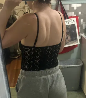 H&M Lace Bodysuit Black flower Mesh thumbnail 2