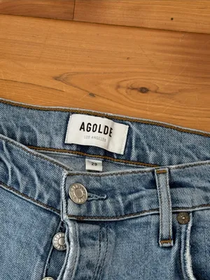 Agolde Light Wash Button-Fly Denim Jeans thumbnail 2