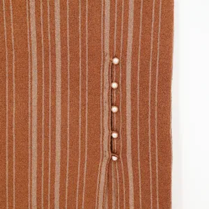 LPA Revolve‎ Vance Midi Knit Skirt Metallic Stripe Bronze Gold Pearl Size S thumbnail 3