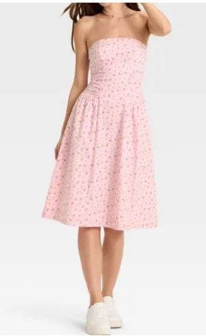 Wild Fable Floral strapless dress thumbnail 1