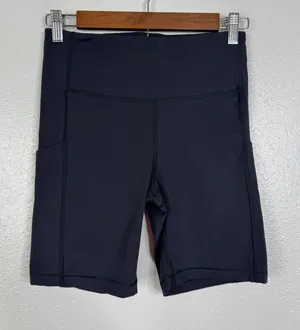 Athleta Ultimate Stash Pocket 7" Short Black High Rise Biker Shorts Womens Small thumbnail 1