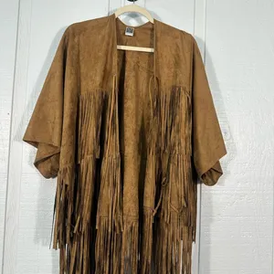L’Amour Faux Suede Fringed Western Jacket No Size EUC thumbnail 2