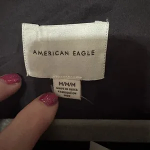 Black Eyelet Short Sleeve Shirt American Eagle NWT medium thumbnail 2