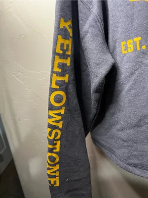 Wrangler x Yellowstone Dutton Ranch Cropped Graphic Hoodie Sweatshirt thumbnail 4