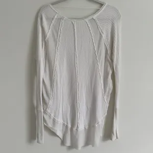 Free People We The Free Thermal Long Sleeve Top Size Small white Cochineal Knit thumbnail 6