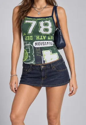 BDG Urban Outfitters Graphic Racerback Tank Top Green Small NWOT thumbnail 1