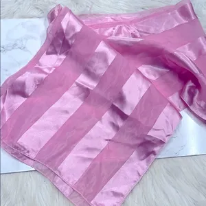 Pink Satin Striped Scarf thumbnail 2