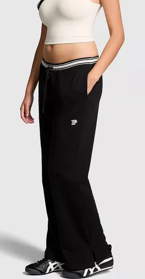 PINK - Victoria's Secret New IVY FLEECE SPLIT-HEM FLARE‎ SWEATPANTS thumbnail 1