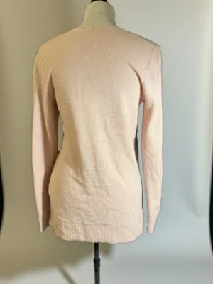 GAP Womens Small Soft Pink Textured V-Neck Pullover Sweater Long Sleeve thumbnail 2