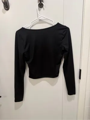 Hollister Black Long Sleeve Square Neck Crop Top thumbnail 2