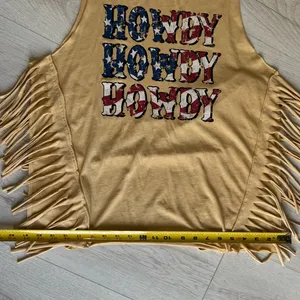 Rock and Roll Denim Women's Howdy Fringe Graphic Tank Size L thumbnail 9