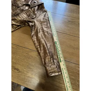 Birch Hill Women‎ Size 1X Button Down Jacket Faux Snake Skin Golden Brown City thumbnail 7