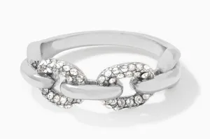 NWT Silver Frozen Chain Ring Size 8 by Stella & Dot, Classic Everyday Ring 💍 thumbnail 1