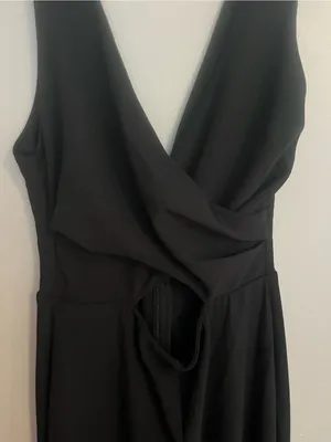 Abercrombie &‎ Fitch Black Sleeveless Wrap Jumpsuit thumbnail 3