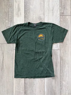 Glacier National Park Heather Forest Green Mountain Tee size small thumbnail 4