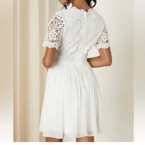 LuLus White Skater Dress V-Neck XL thumbnail 5