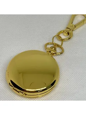 joy & iman Women’s gold tone pocket watch green dial Quartz analog 46mm running thumbnail 4