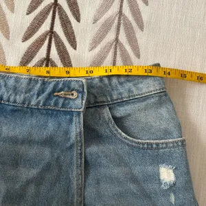Zara Blue Distressed Denim Skort thumbnail 7