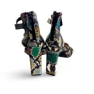 Anne Michelle Faux Snakeskin Metallic Heels thumbnail 4