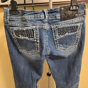 Miss Me Boot Rhinestones Distressed jeans 31 thumbnail 5