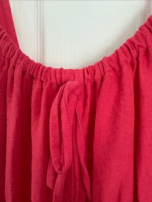 INC International Concepts Pink Smocked Tiered Midi Maxi Dress Size 14 Flounce thumbnail 3
