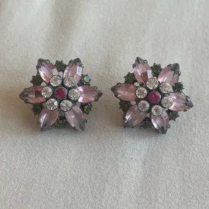 Vintage Avon Flower Earrings Pink thumbnail 2