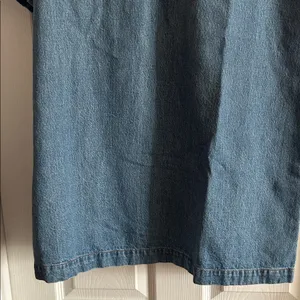Future Collective Blue Denim Short Sleeve Polo Dress thumbnail 5
