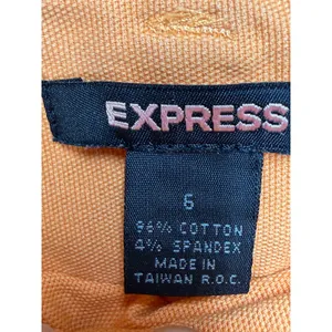 Express Orange Cotton Blend Zip Front Mini Skirt Size 6 Y2K‎ Bright Preppy thumbnail 3