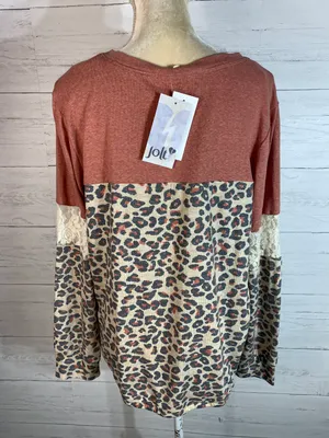 Jolt colorblock animal print lace pullover size XL womens thumbnail 5