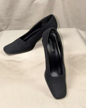 Aerosoles Heels Womens 8B Slip On Square Toe Loafer Pumps Black Fabric thumbnail 3