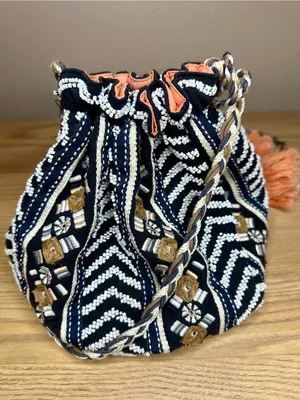 Anthropologie Jasper & Jeera Festival Beaded Embroidered Bucket Bag Crossbody thumbnail 5