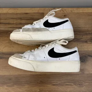 Nike Blazer Platform Sneakers Shoes White Black Women’s thumbnail 10