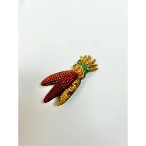 Papel Giftware Vintage Pin Brooch Thanksgiving Harvest Corn Red Orange Yellow Us thumbnail 7