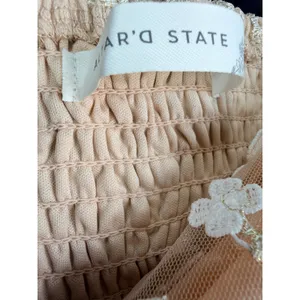 Altar'd State Camisole Floral Embroidered Peplum Women's XS Cream Natural New thumbnail 4