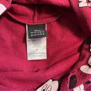 Disney Mickey Mouse Women’s Hoodie Cropped Burgundy Medium M Cotton Blend Casual thumbnail 7