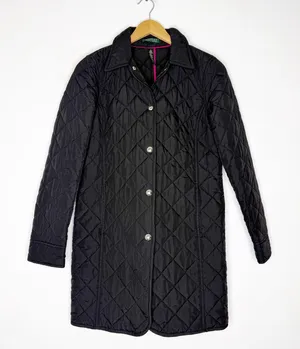 Lauren Ralph Lauren Quilted Coat Black Women’s Small Button Front Jacket thumbnail 1