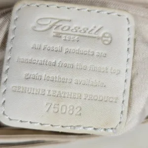 Vintage Fossil Crossbody Bag #75082 Medium Cream Soft Leather Adjustable Strap thumbnail 2