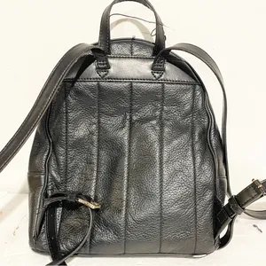 Michael Kors Black Soft Pebbled Leather Gold Studded Mini Backback Purse thumbnail 7